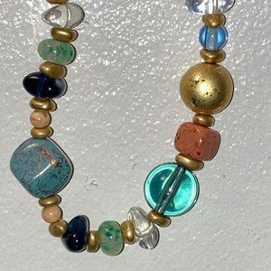 Liz Claiborne (has makers tag) 28 in. glass and stone bead necklace